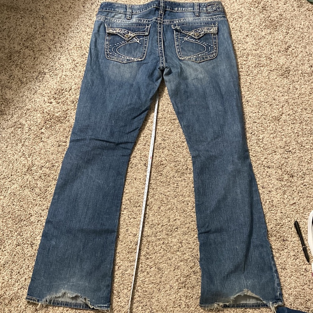 Silver Pioneer Jeans size 34 red tag 35” length